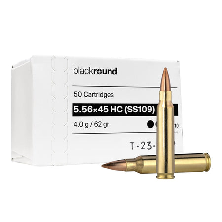 Swiss P 5.56x45mm Black Round 62 Grain SS109 Full Metal Jacket(FMJ) - Free Ammo Can with a purchase of 1000 rounds or more