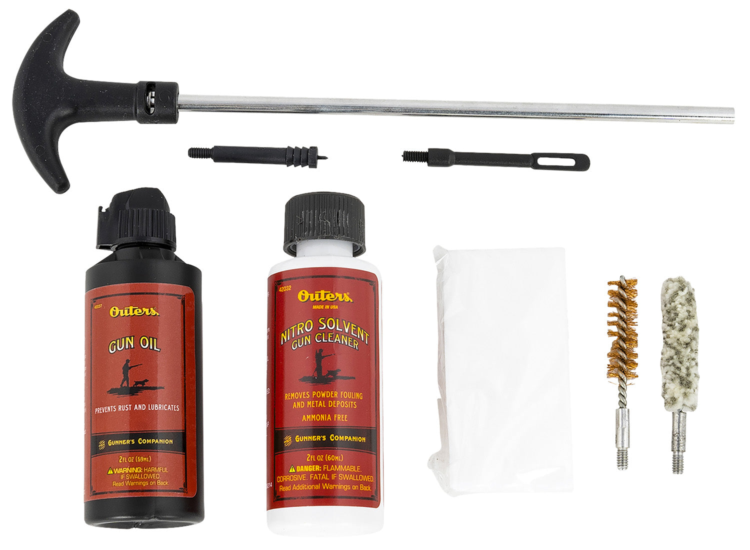Outers 96416 Aluminum Rod .38/.357/9mm Pistol Cleaning Kit Clam Pack