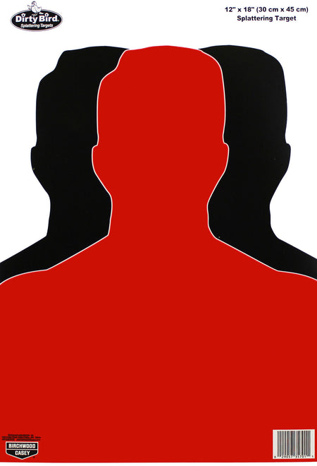 Birchwood Casey Dirty Bird Silhouette 12"x18" Pistol Tagboard Hanging Target Black/Red 100 Pack