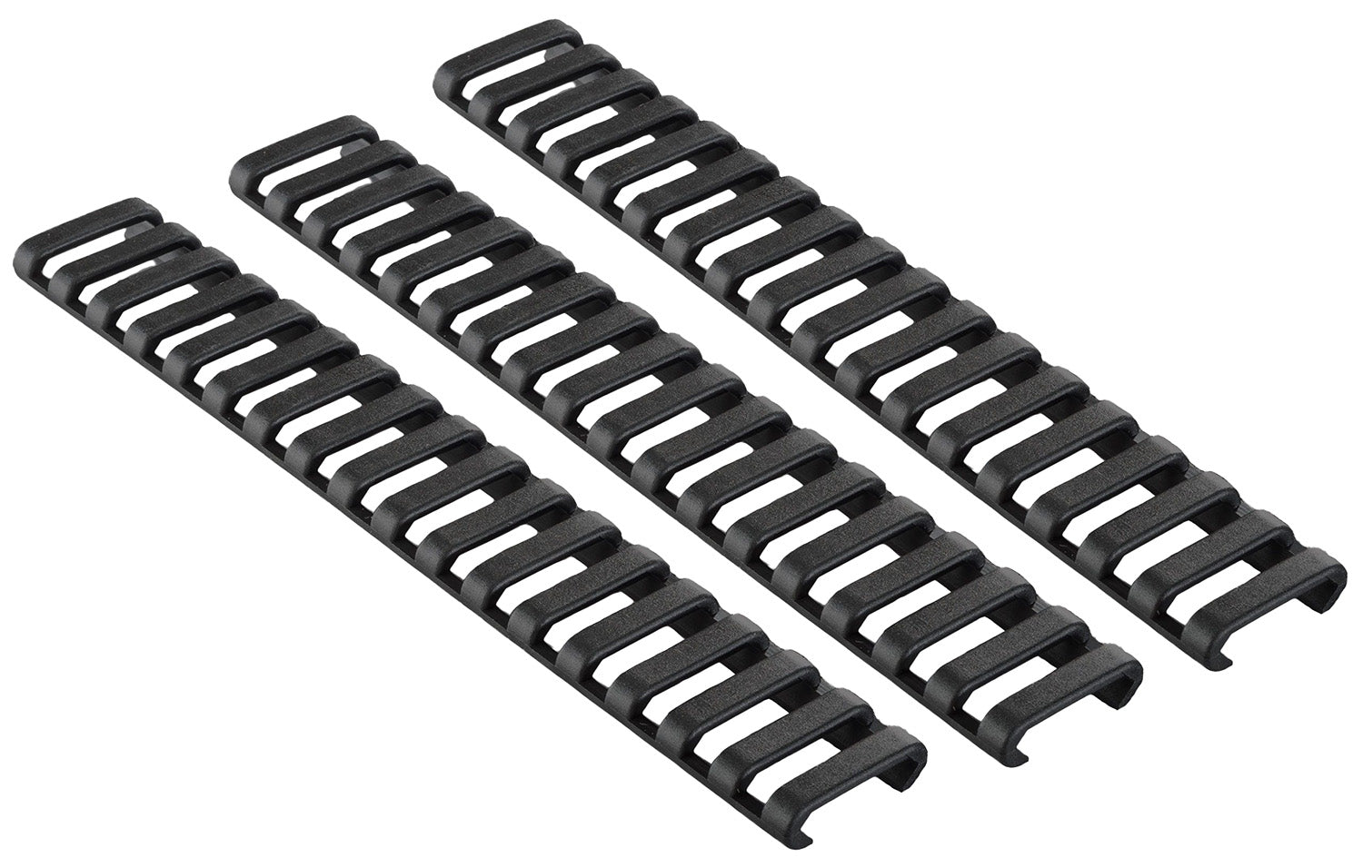 Ergo 4373BK Low-Pro Ladder Rail Covers 18 Slot Black Rubber 3 Pack