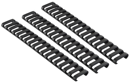 Ergo 4373BK Low-Pro Ladder Rail Covers 18 Slot Black Rubber 3 Pack