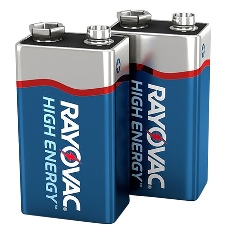Rayovac High Energy 9V Alkaline Batteries 565mAh 2-Pack