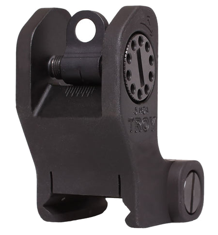 Troy Industries SSIGFRSROBT00 Fixed Rear BattleSight Round Black Hardcoat Anodized for AR-15/AR-10
