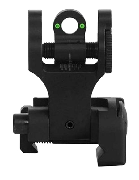 Troy Industries SSIGFBSRTBT00 Tritium Rear Folding BattleSight Round Black Hardcoat Anodized for AR-15