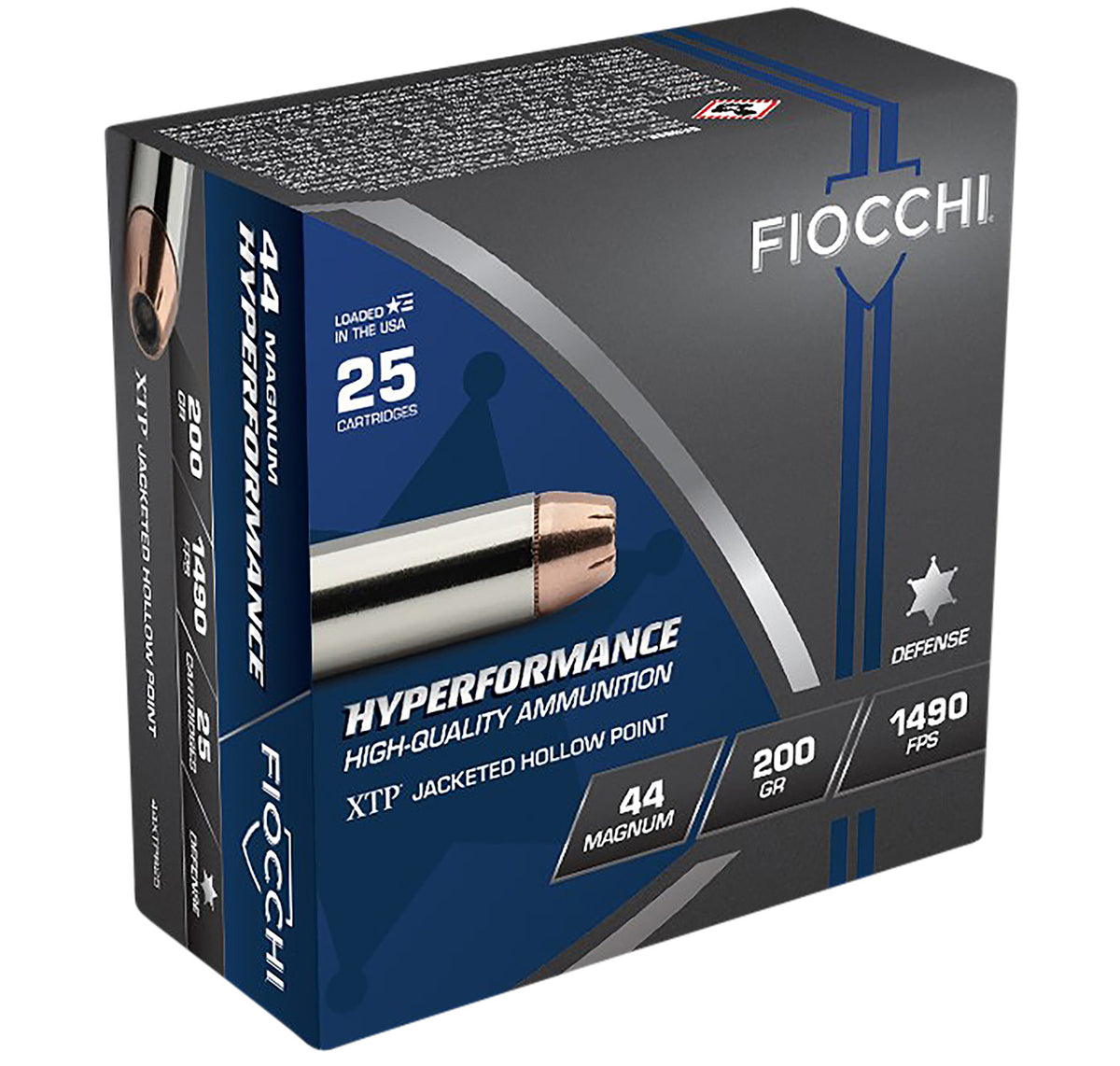 Fiocchi 44XTPB25 Hyperformance Hornady XTP Hollow Point HP 200 Grain .44 Magnum
