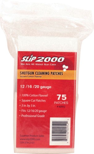 Slip 2000 12/16/20 Gauge 3" Square Cotton Cleaning Patches 75-Pack