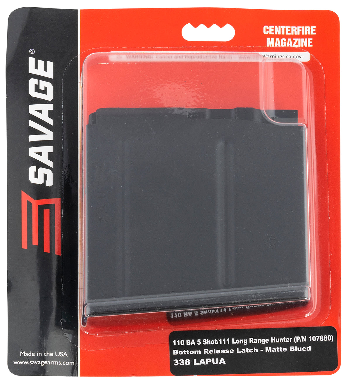 Savage Arms 55190 110BA 5-Round Magazine 338 Lapua Mag Blued Steel