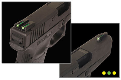 TruGlo TG131MPTY TFO Green Tritium Fiber Optic Front Yellow Rear Sight for Smith & Wesson M&P Series