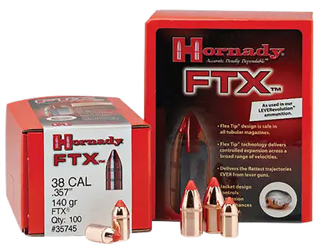 Hornady FTX 45 Caliber .452 225 Grain Flex Tip Bullet 100-Count