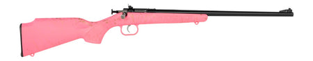 Crickett KSA2341 My First Rifle Gen2 22 LR 1rd 16.13" Blued Single Shot Barrel, Drilled & Tapped Receiver, Pink w/Gold Webbing Fixed Synthetic Stock