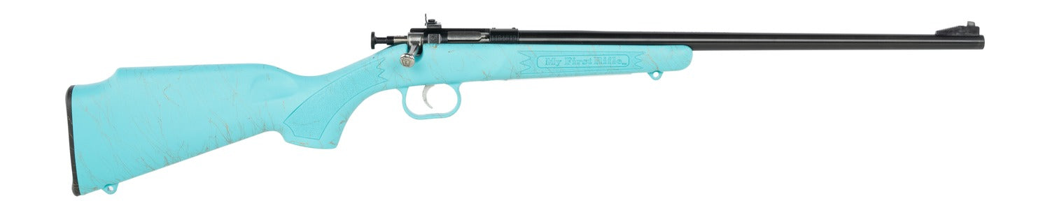 Crickett KSA2346 My First Rifle Gen2 22 LR 1rd 16.10" Blued Single Shot Barrel, Drilled & Tapped Receiver, Blue w/Gold Webbing Fixed Synthetic Stock