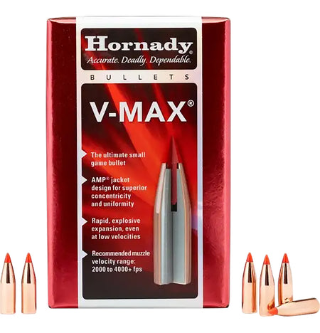 Hornady V-MAX 17 Caliber .172 25 Grain Flat Trajectory Bullet 100-Count