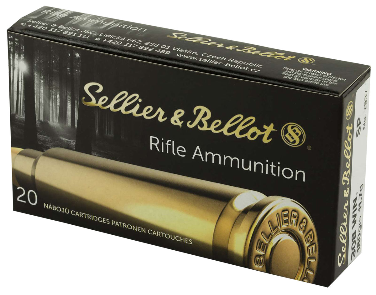 Sellier & Bellot (S&B) SB308C  Soft Point SP 180 Grain .308 Win / 7.62x51mm
