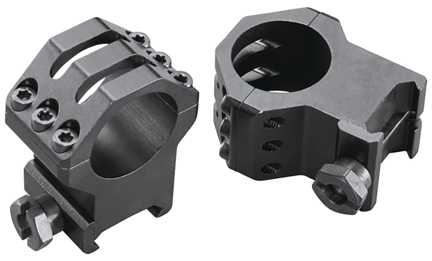 Weaver 48353 Six-Hole Skeleton Scope Rings Matte Black 1" Extra Extra High
