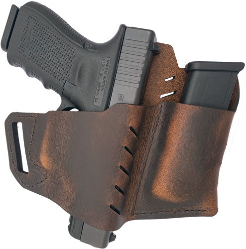 Versacarry Commander OWB Holster with FlexVent and Mag Pouch RH Size 2 Distressed Brown