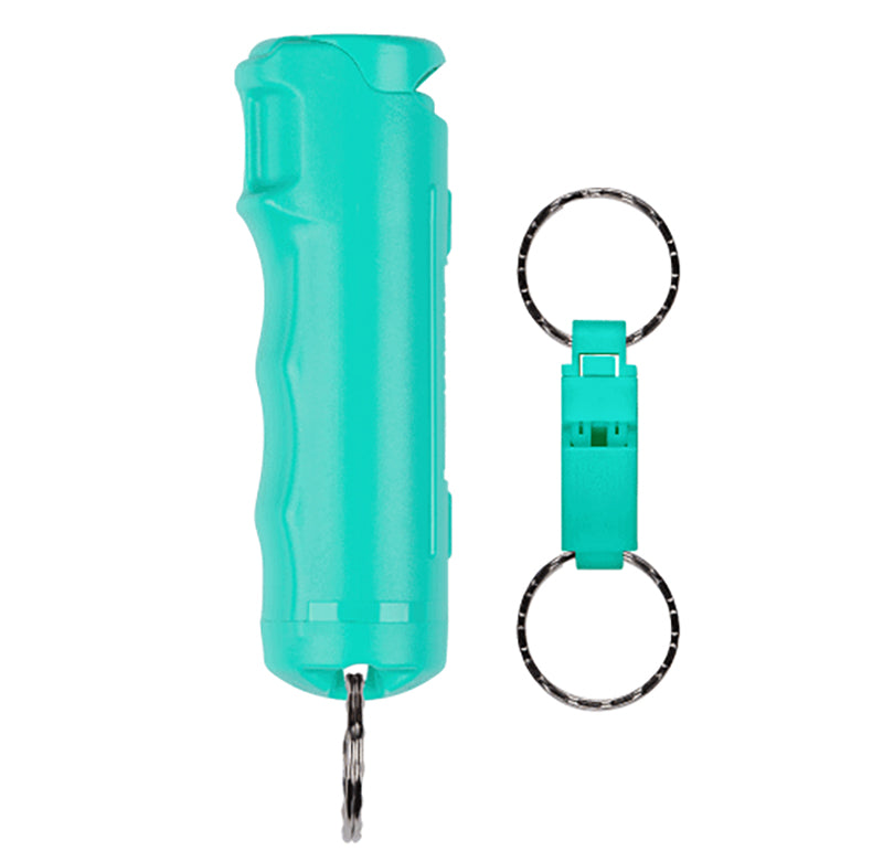 SABRE Pepper Gel with Quick Release Whistle Keychain, 0.54oz, Mint Matte