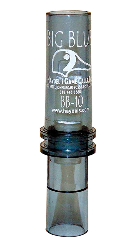 Haydel's BB10 Big Blue Double Reed Teal Duck Call - Clear Acrylic
