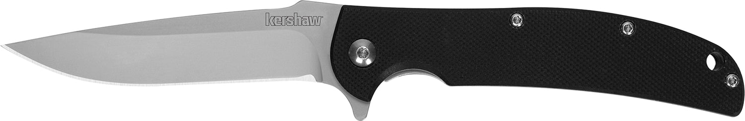 Kershaw 3410 Chill 3.10" Folding Drop Point Plain Bead Blasted 8Cr13MoV SS Blade Black G10 Handle with Pocket Clip