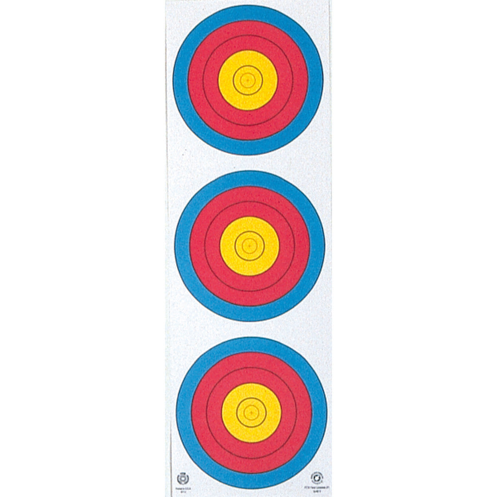 Maple Leaf Official World Archery Vertical 3-Spot Target Face 25 Pack