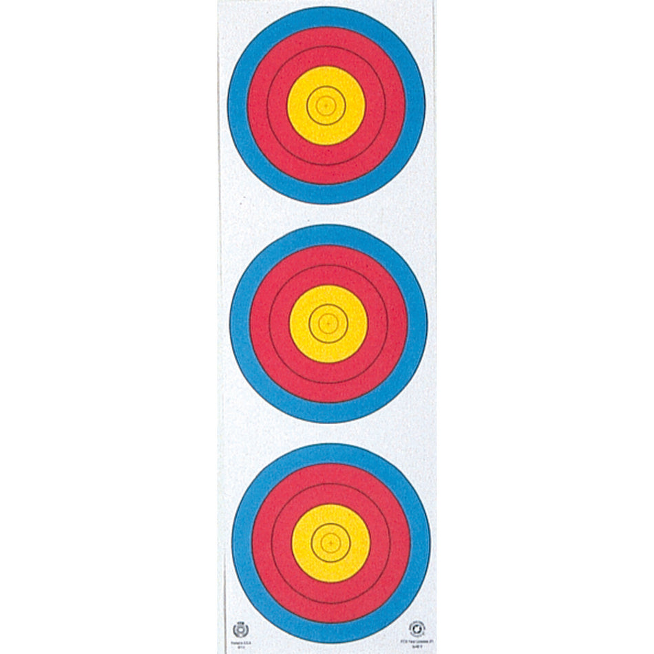 Maple Leaf Official World Archery Vertical 3-Spot Target Face 25 Pack