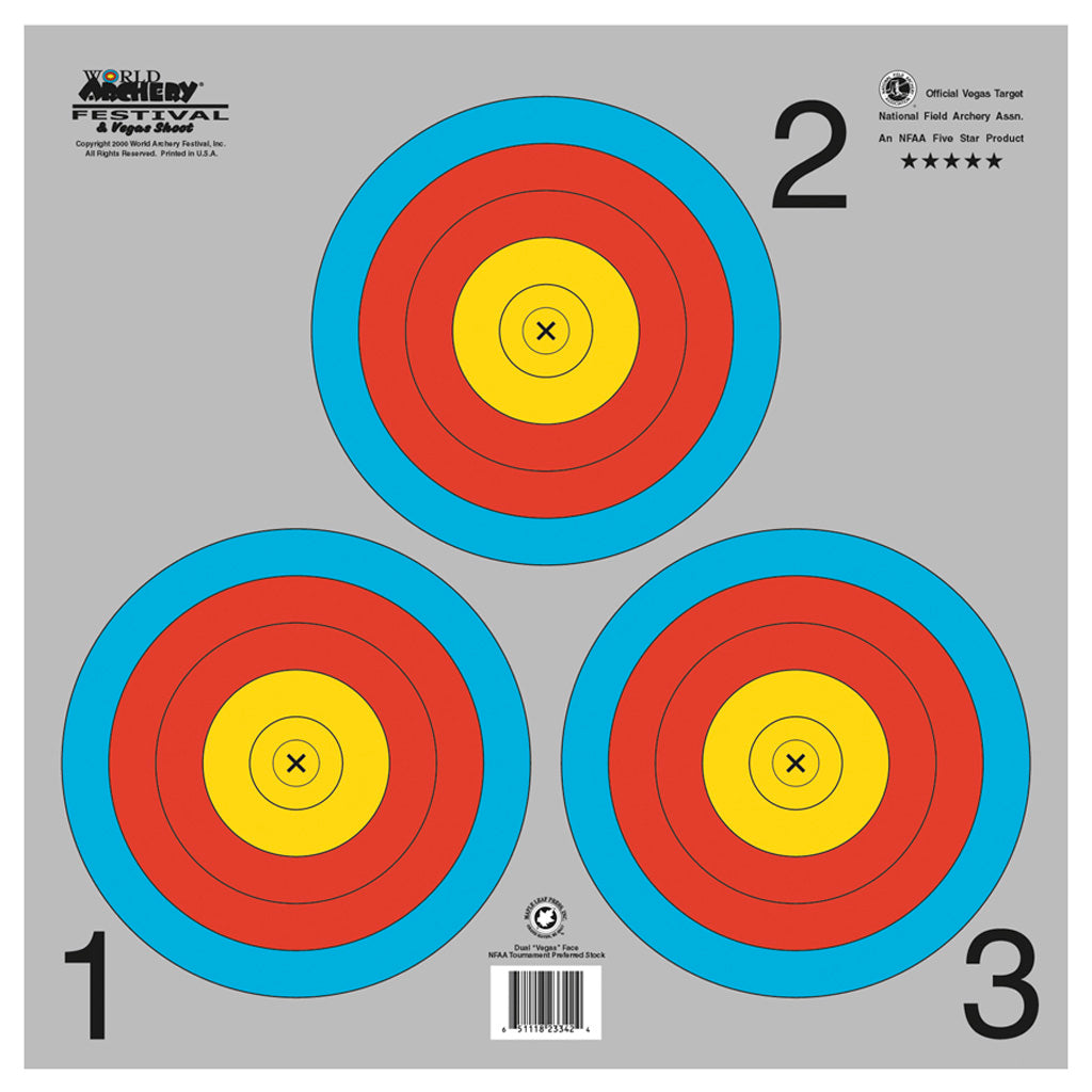 Maple Leaf NFAA Vegas 3-Spot Archery Target Face 100 Pack