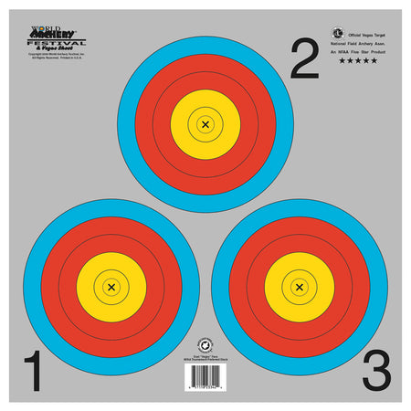 Maple Leaf NFAA Vegas 3-Spot Archery Target Face 100 Pack