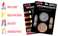 Gamo .22 Cal High Performance Airgun Pellet Combo Pack PBA Rocket Armor Raptor