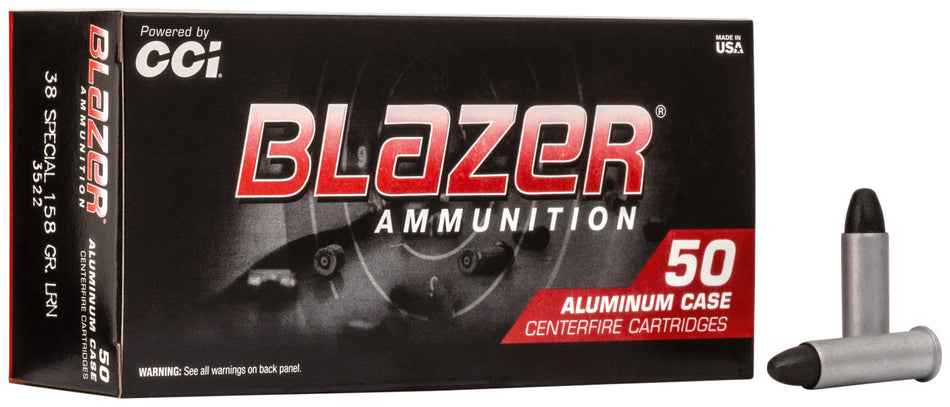 Blazer 3522 Aluminum Lead Round Nose LRN 158 Grain .38 Special