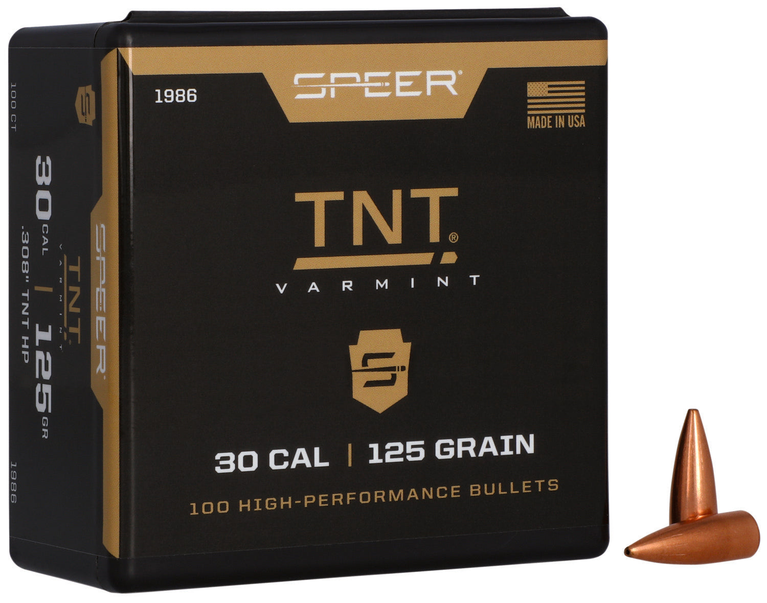 Speer TNT Varmint Bullet 30Cal 125gr Jacketed Hollow Point 100ct