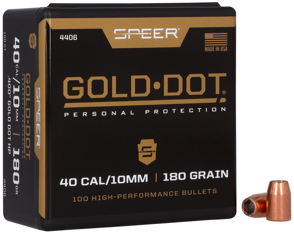 Speer Gold Dot Personal Protection Bullet 40Cal 180gr Hollow Point 100ct