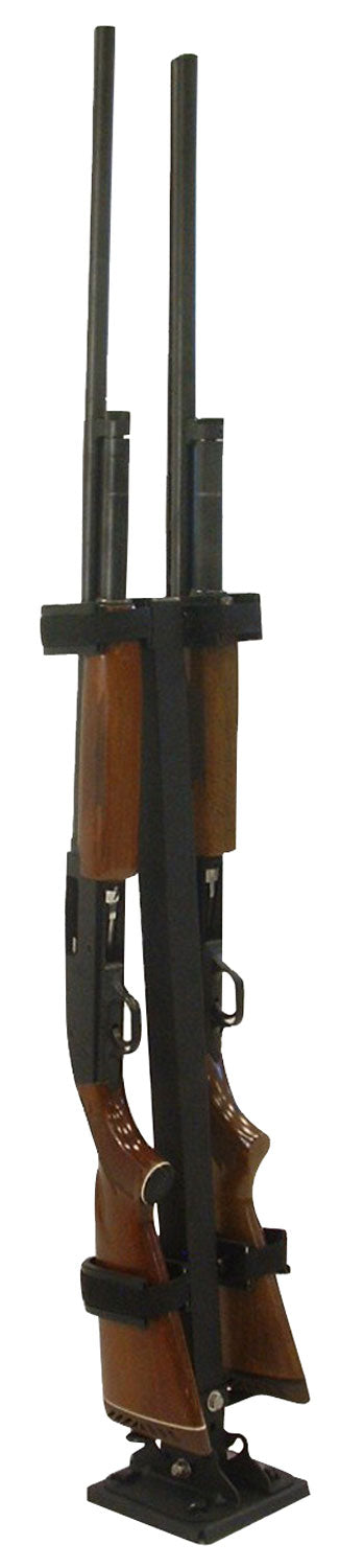 Rugged Gear 10082 Vehicle Floor Mount Gun Rack 2 Rifle/Shotgun Black Metal
