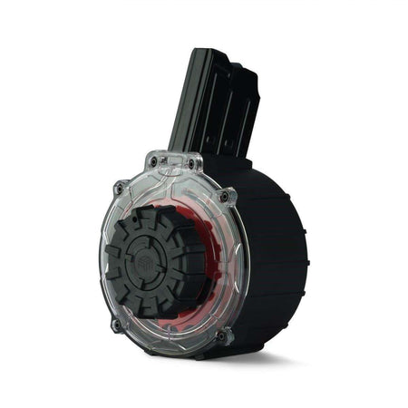 Typhoon Defense Black River 20-Round Drum Magazine 12 Gauge Black with Red Parts
