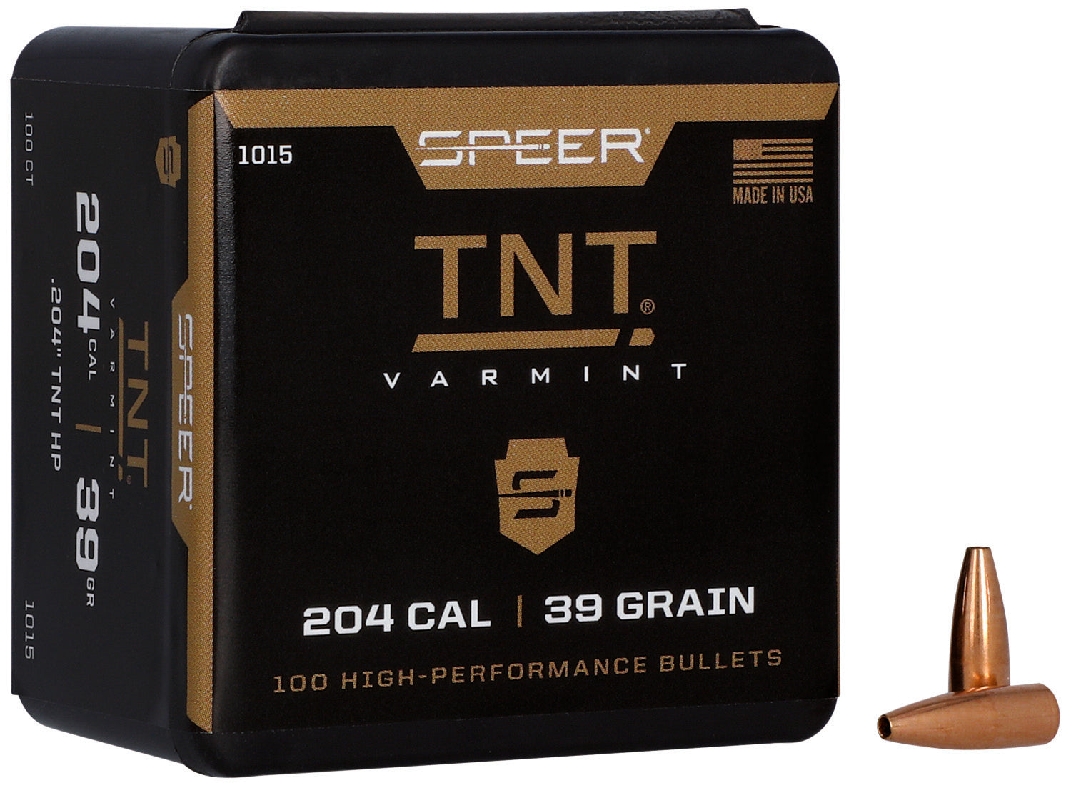 Speer 1015 204Cal 39gr TNT HP Reloading Bullets 100 Per Box