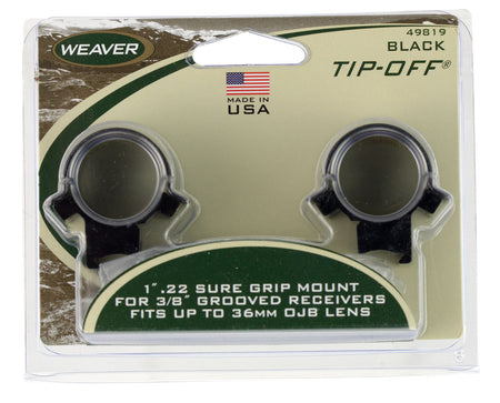 Weaver 49819 .22 Tip-Off Scope Rings Black 1"