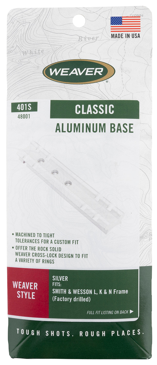 Weaver 48001 Top Mount Base 401S Silver for S&W L/K/N Frame