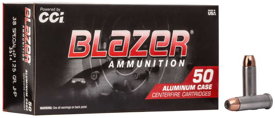 Blazer Aluminum +P .38 Special 125 gr JHP ammo