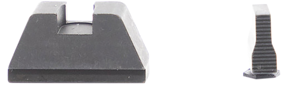 AmeriGlo GL429 Optic Compatible XL Tall Sight Set for Glock - Black Serrated Front & Flat Black Rear