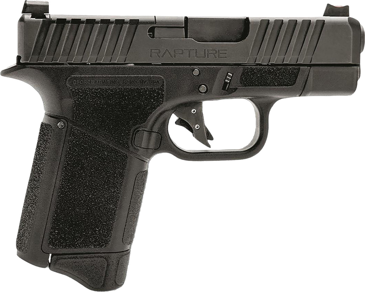 Gforce Arms GF932512GB Rapture Sub-Compact Frame 9mm Luger 12+1 3.25" Black Steel Barrel, Black Steel Optic Cut/Serrated Slide, Gray Cerakote Polymer Frame, Shield RMSc/RMR Footprint