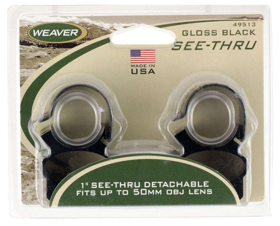 Weaver Mounts 49513 See-Thru Detachable Scope Rings Black Gloss 1-Inch