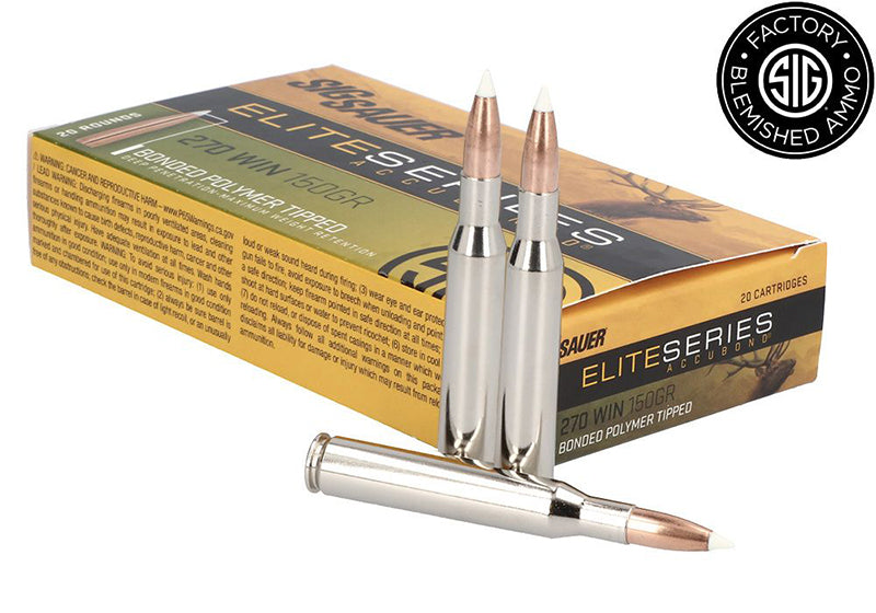 Sig Sauer E270AB15020 Elite Hunting Nosler AccuBond  150 Grain .270 Winchester