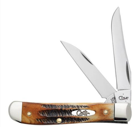 Case Knives 6.5 Bone Stag Mini Trapper Folding Pocket Knife