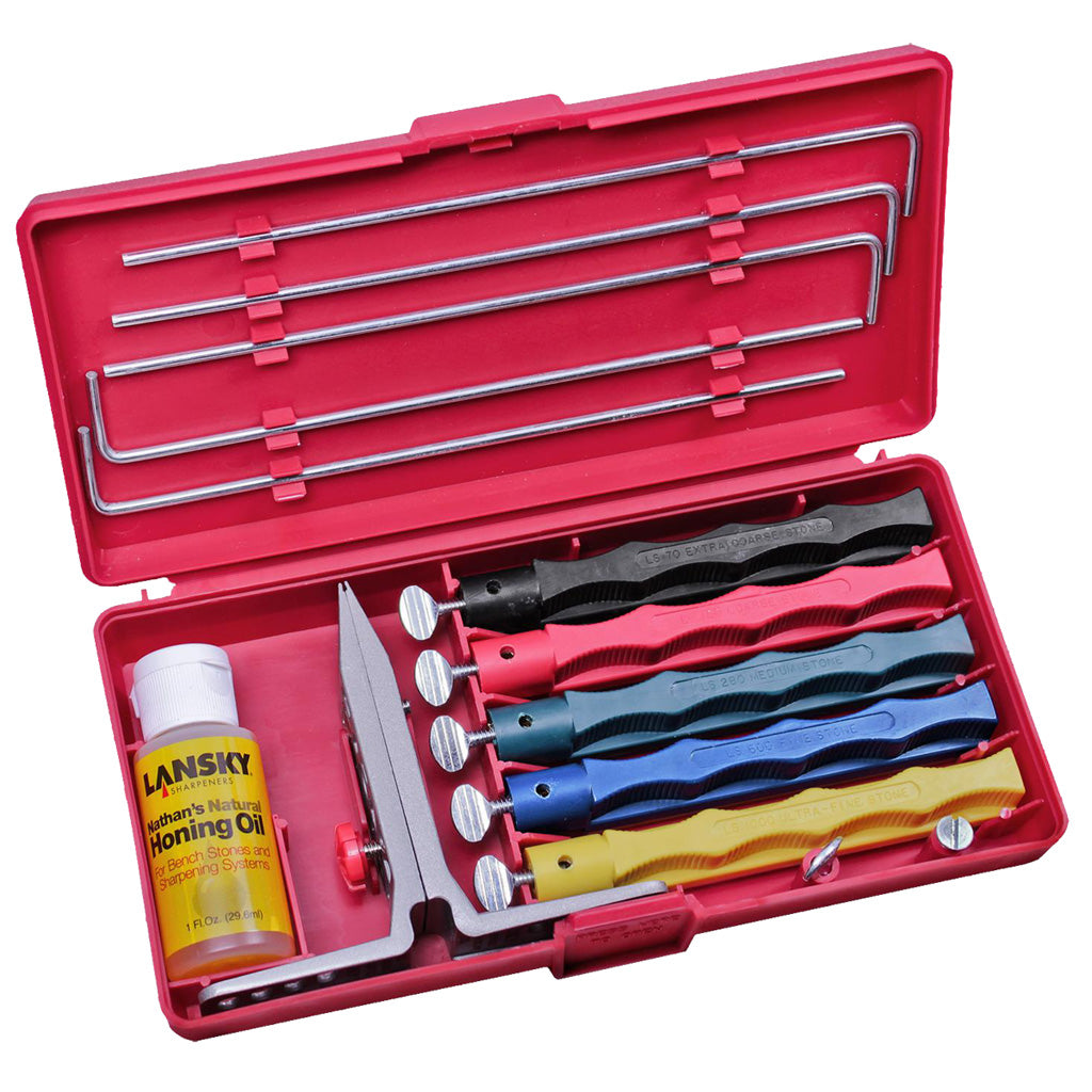 Lansky Deluxe 5-Stone Knife Sharpening System with Honing Oil