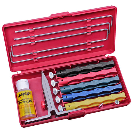 Lansky Deluxe 5-Stone Knife Sharpening System with Honing Oil