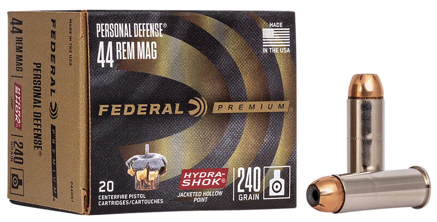 Federal P44HS1 Premium Personal Defense Hydra-Shok Jacketed Hollow Point  240 Grain .44 Magnum