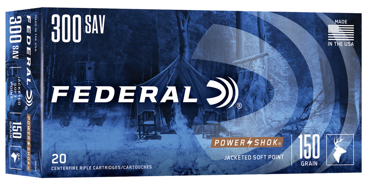 Federal PowerShok .300 Savage 150 gr JSP ammo