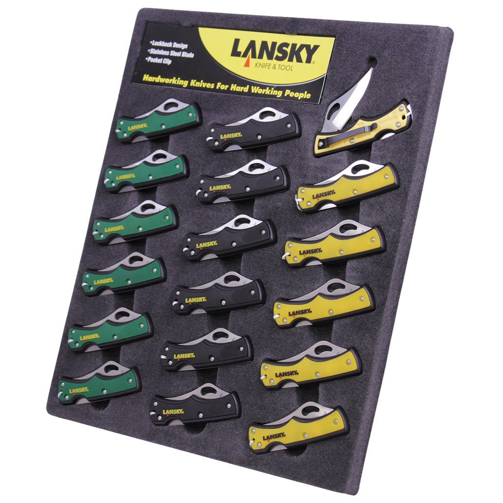 Lansky Small Lockback Folding Knife Display 18 Piece Set