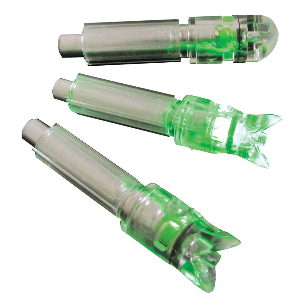 GWS Lighted Crossbow Nocks Green .297-.302 I.D. 3-Pack