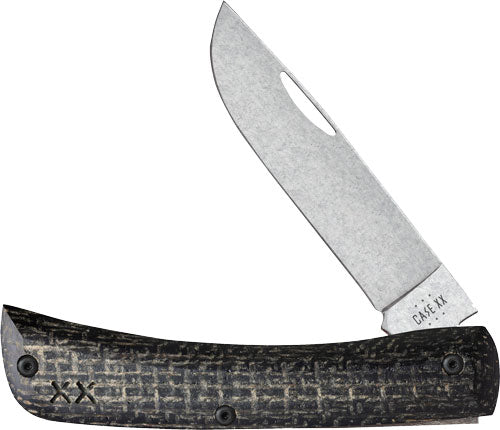 Case Knives Crossroads Series Black Burlap Laminate Sod Buster Jr Folding Knife