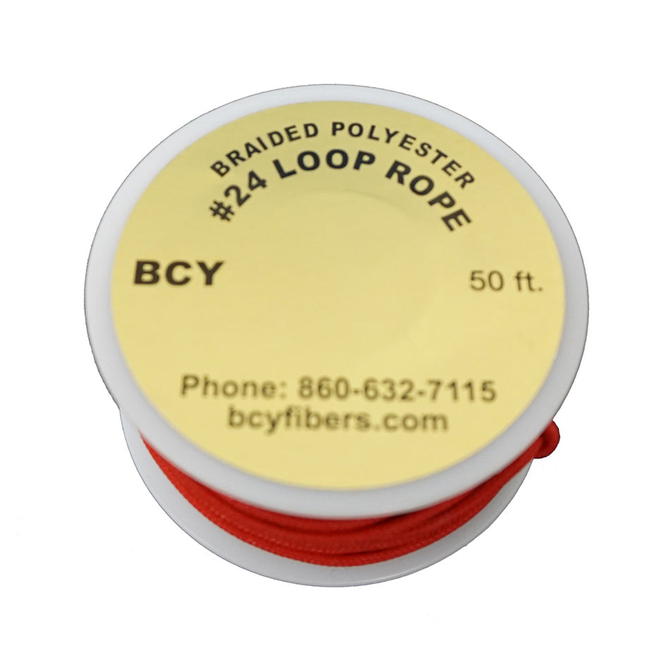 BCY 24 D-Loop Bowstring Material Red 50 ft.