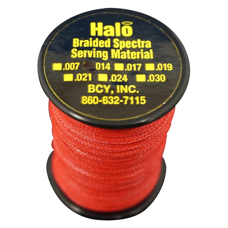 BCY Halo Braided Spectra Bowstring Serving Red .014 120 yds.